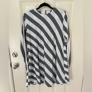 Toit Volant Cotton Striped Cotton Dress Size Medium